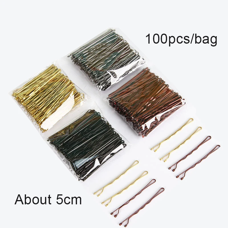 Оптовая продажа 100 штук в пакете Sandro, Лидер продаж, простые золотые и черные заколки для волос для девочек, заколки для волос из сплава, женские заколки для волос