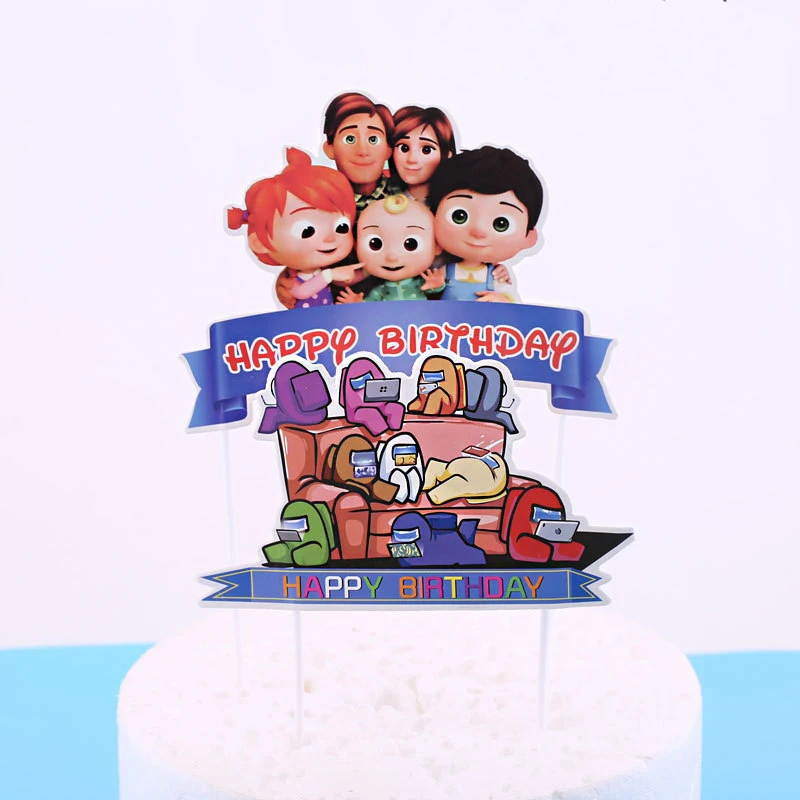 Wholesale happy birthday topper cake cartoon character cake toppers for kids birthday decoration cake topper image printer