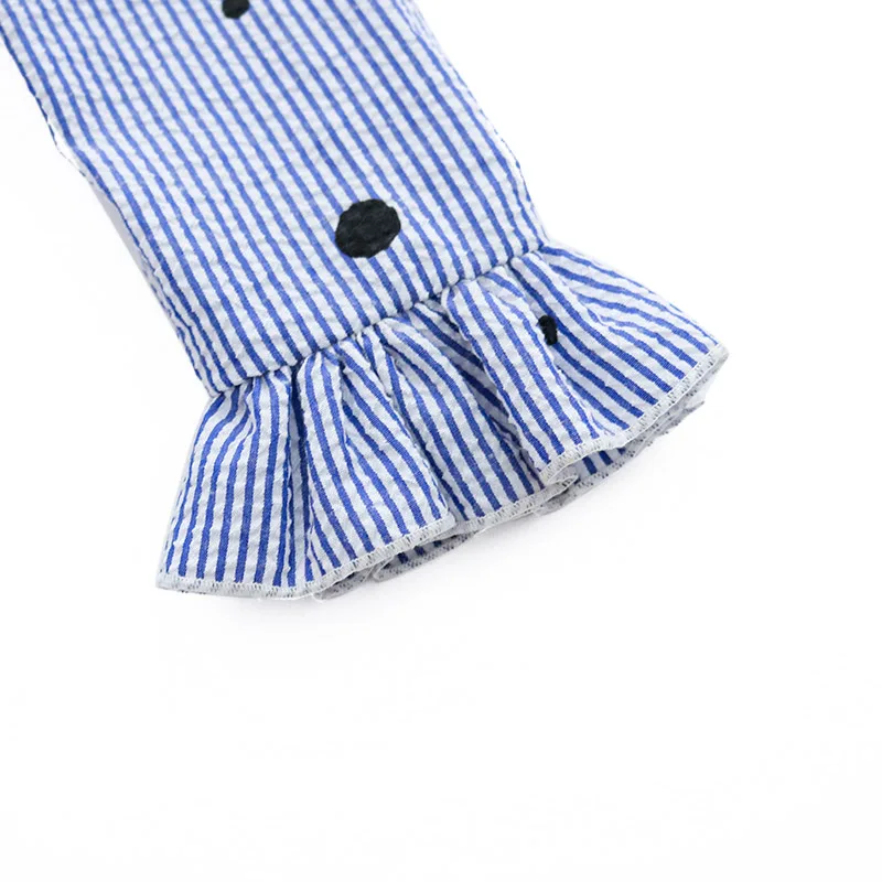 Popular Fashion Organic Cotton Children Clothing  Long Sleeves Casual Baby Girls Blouse With Ruffles Baby Girls Top