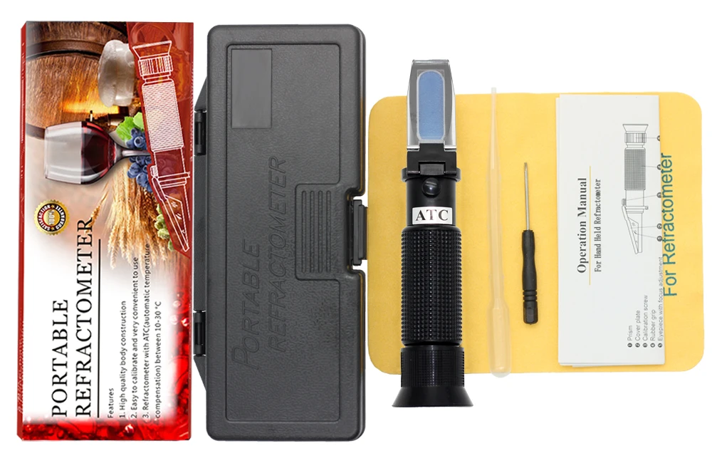 RHB-32S Wine Refractometer Handheld sugar Refractoemter Auto Digital Oechsle Babo Brix Refractometer
