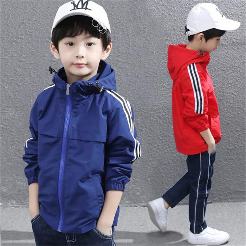 2024 Boys spring jackets 4-15T children long sleeve hooded active windbreaker teenage clothes big boys  sport coat boys outwear