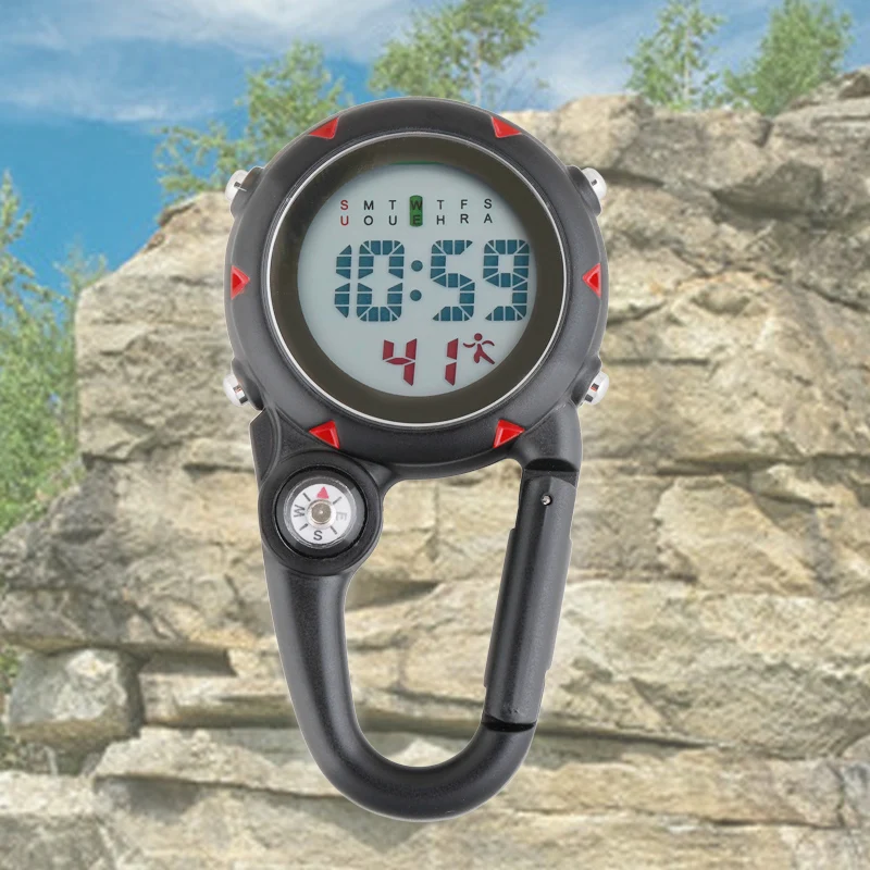 Digital Carabiner Clip Watches Sport Hook Clock Hospital Gift Electronic Luminous Multi-function FOB Nurse Watch Outdoor Fashion