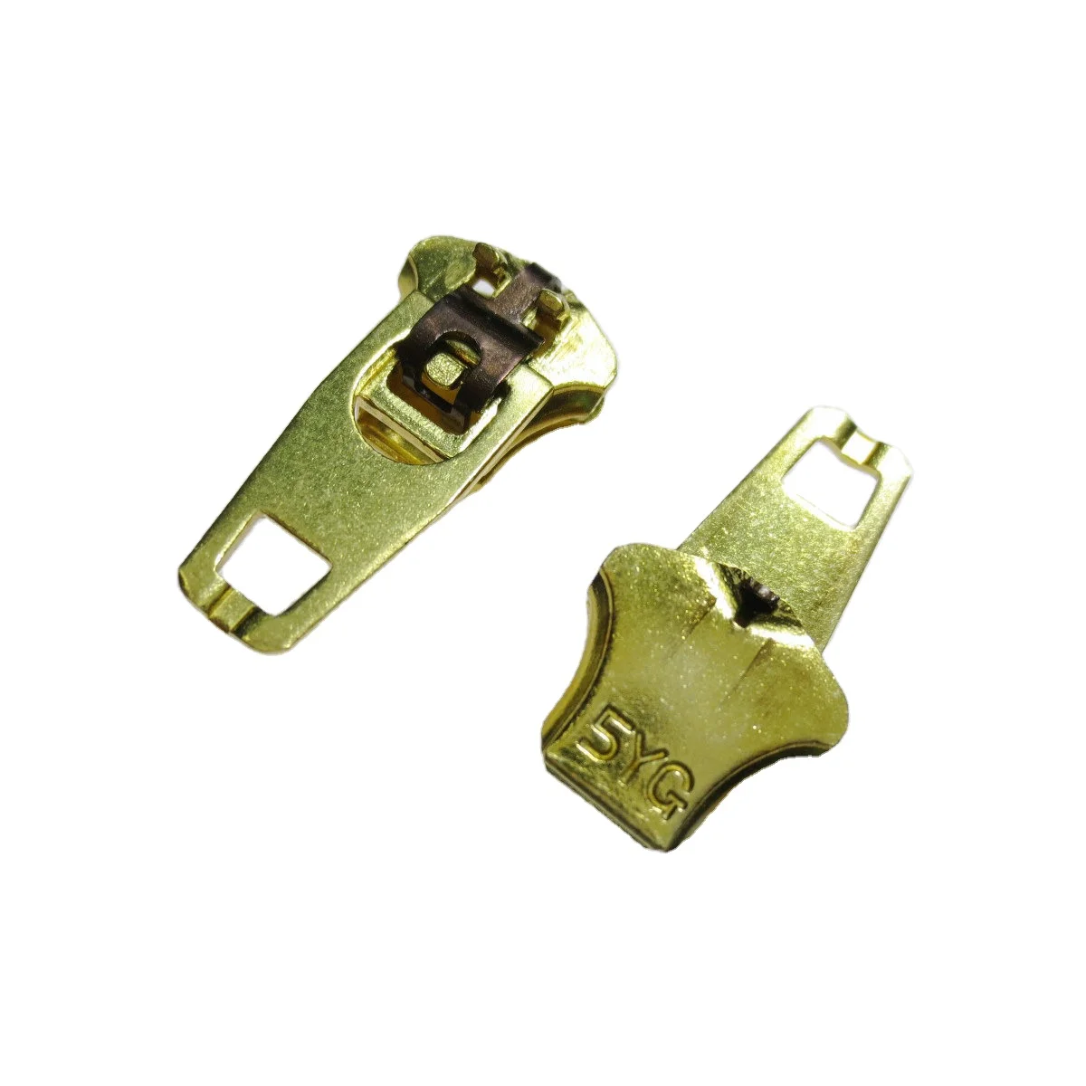 Wholesale Price  Brass Steel Slider Single Spring Lock Copper 5yg Zipper Puller