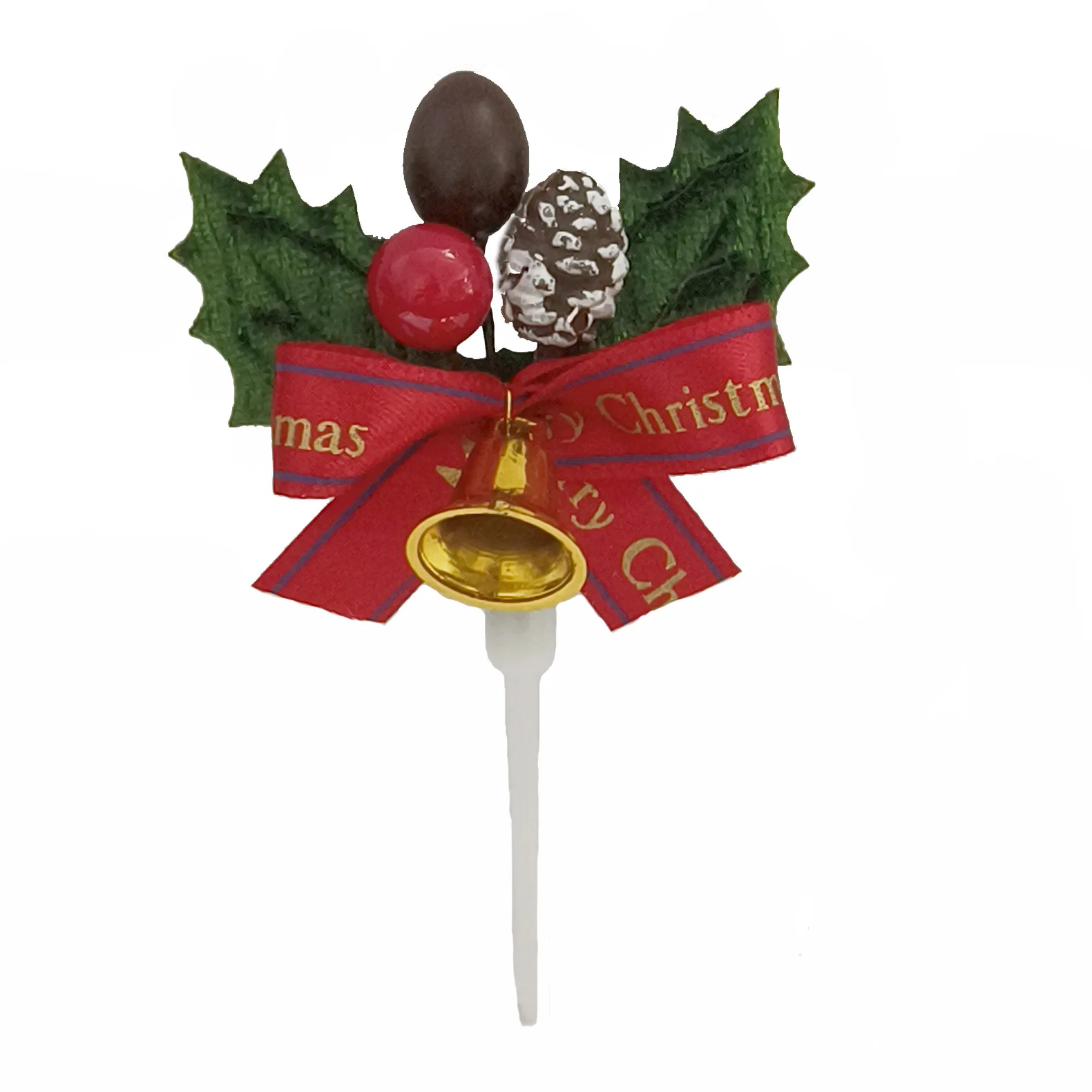 Christmas cake decorated with bells and bows Christmas Holly placards