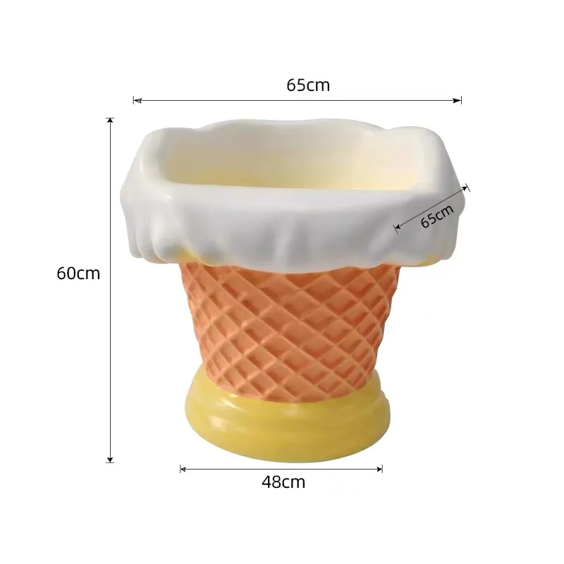 Wholesale Customized Fiberglass Ice Cream Bench Chair Resin Ice Cream Table For Garden Decoration