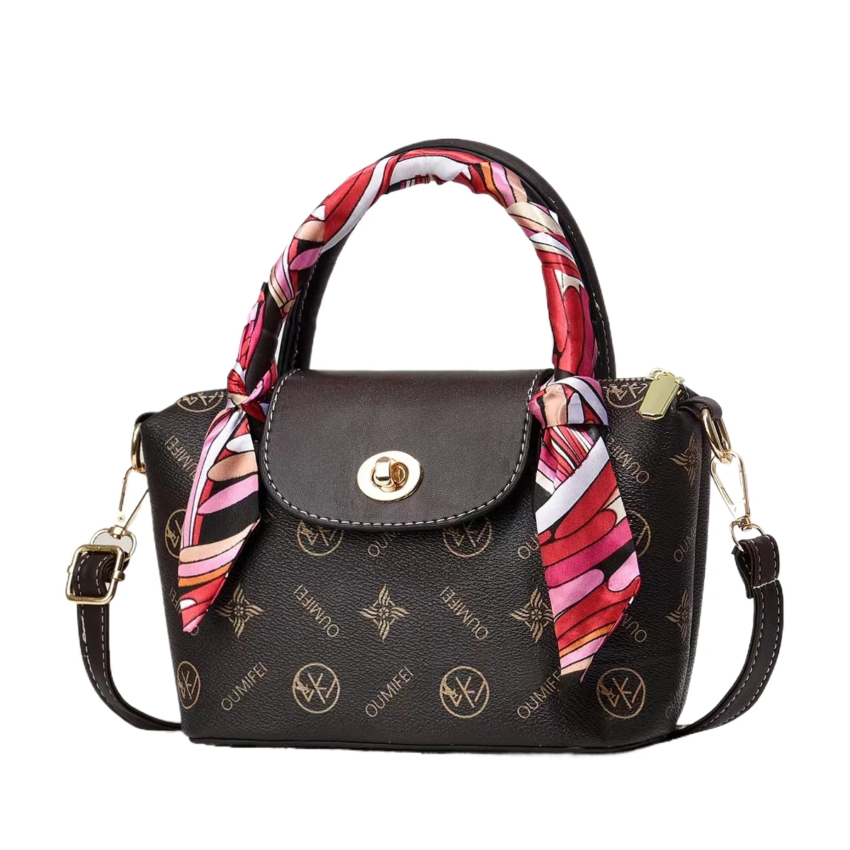 Ribbon Elegant Pu Polyester Designer Luxury Branded Bag Carry Handbag Messenger Crossbody For Lady Womens Female