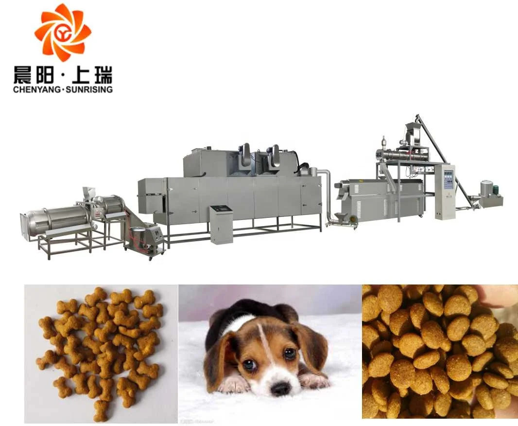 Automatic inflated kibble small dog wet extruder canned dry making pellet pet food machine line