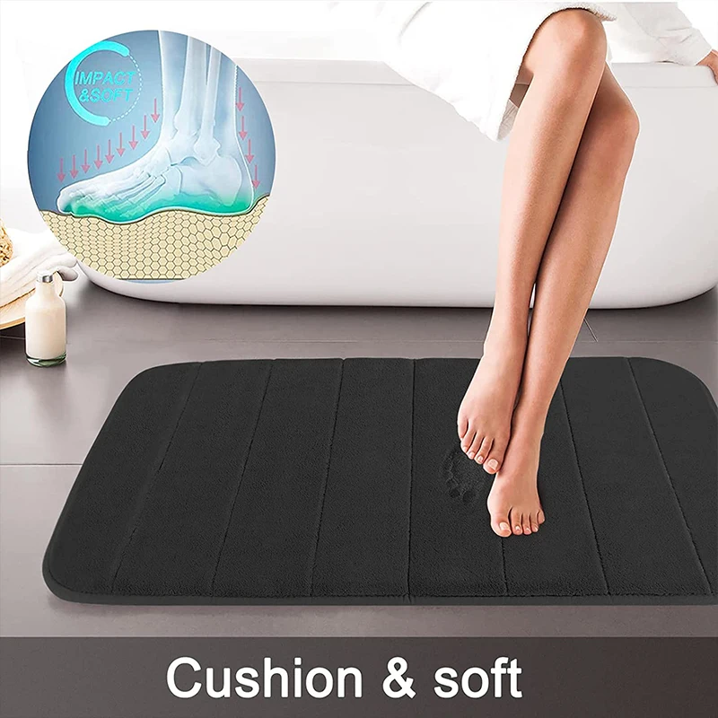 Memory Foam Rug Bath Bathroom Carpet U Shape Ultra Soft Plush Toilet Mat