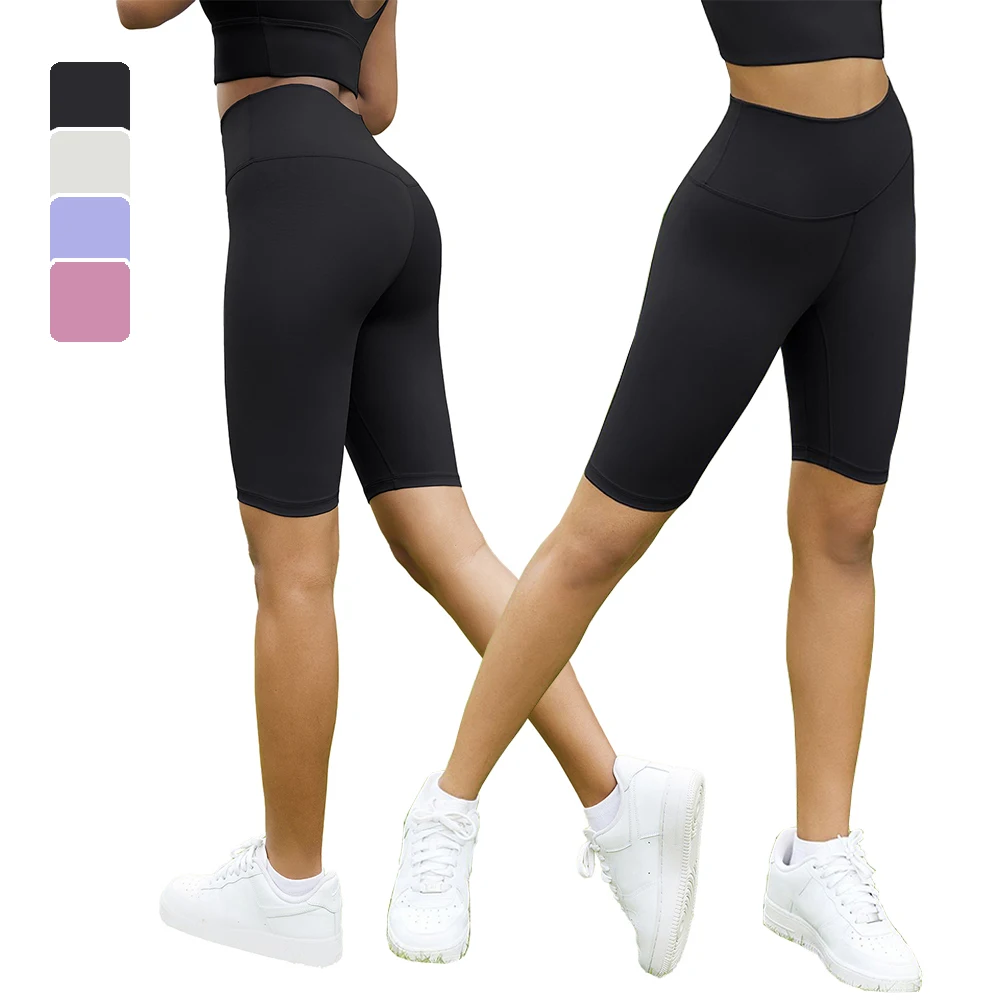 gym wear wholesale running sports fitness yoga workout tights high waist pocket peach butt lift tight sports shorts