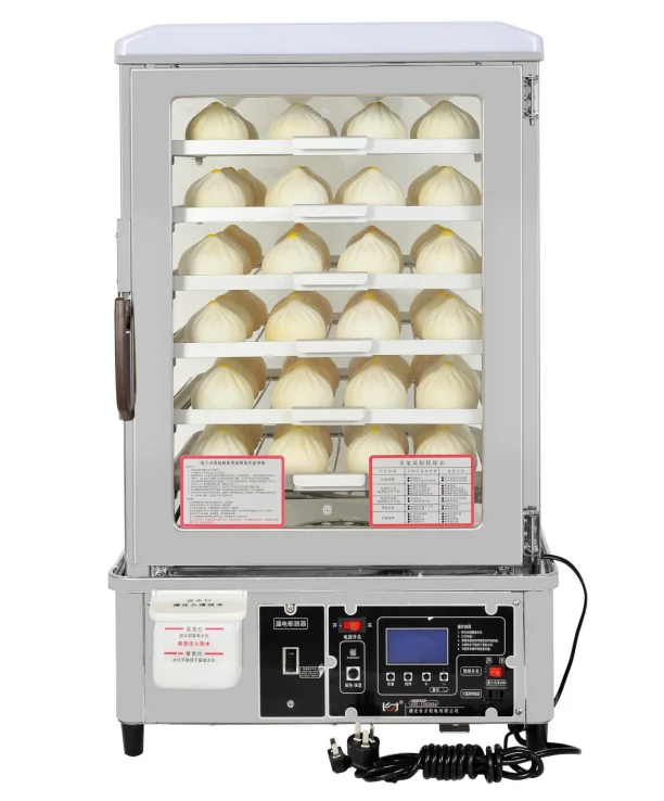New Arrival High Grade Commercial Curved Glass Electronic Bun Steamer