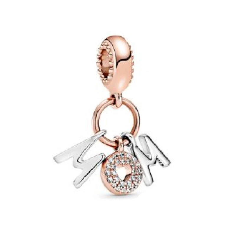 Hot Selling 925 Sterling Silver Mom Letters Pendant Mexican charms Pendant  for Bracelet and Necklace women DIY Jewelry