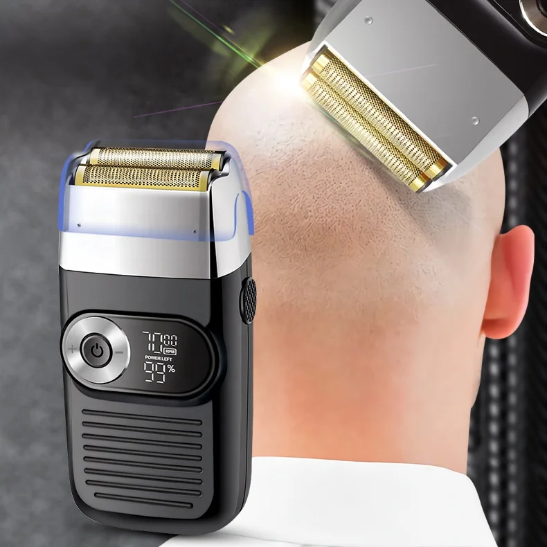 Balding Clipper Electric Man Shaver Razor LCD Power & Speeds Display USB Power Professional 2 in 1 USB Interface Male Face 5W
