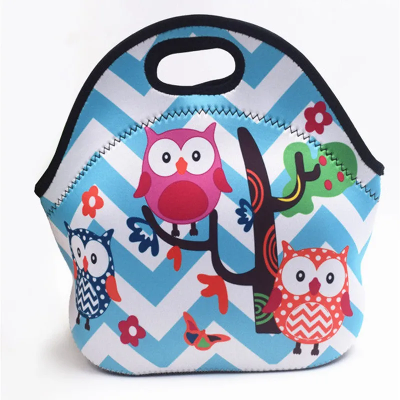 Neoprene Sublimation Lunch Bag for Women Kids Bags Customize Print Cooler Insulation Box Food Neoprene Lunch Bag