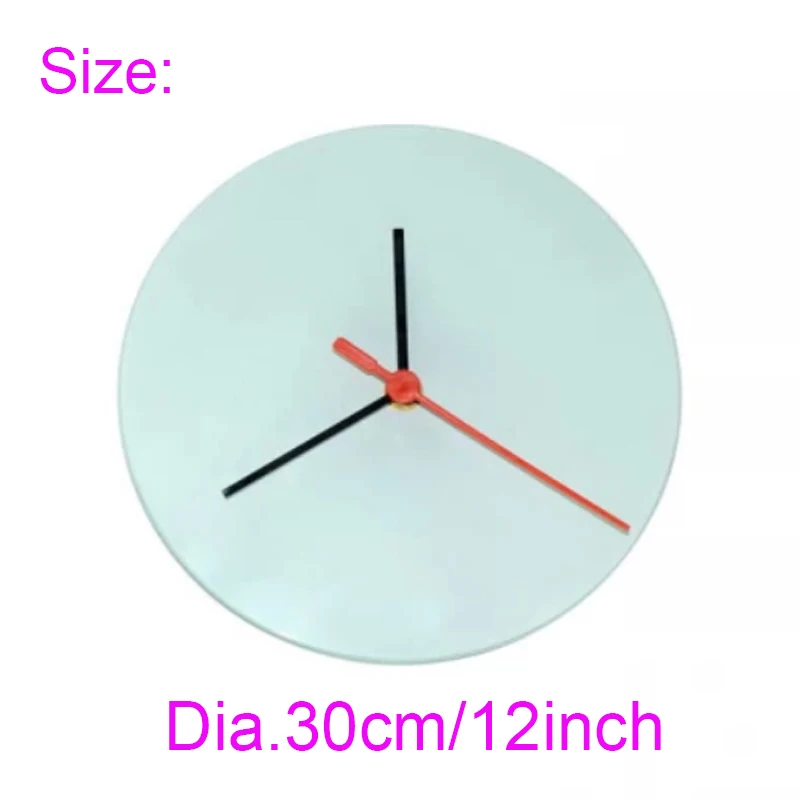 Qualisub Personalized Dia.12inch Circle Shape Sublimation Glass Wall Clock Blanks Tempered Glass Crystal clock