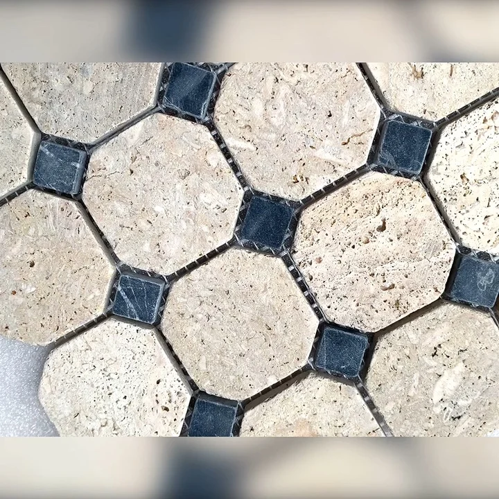 Шлифованная бежевая мозаичная плитка из травертина x мм