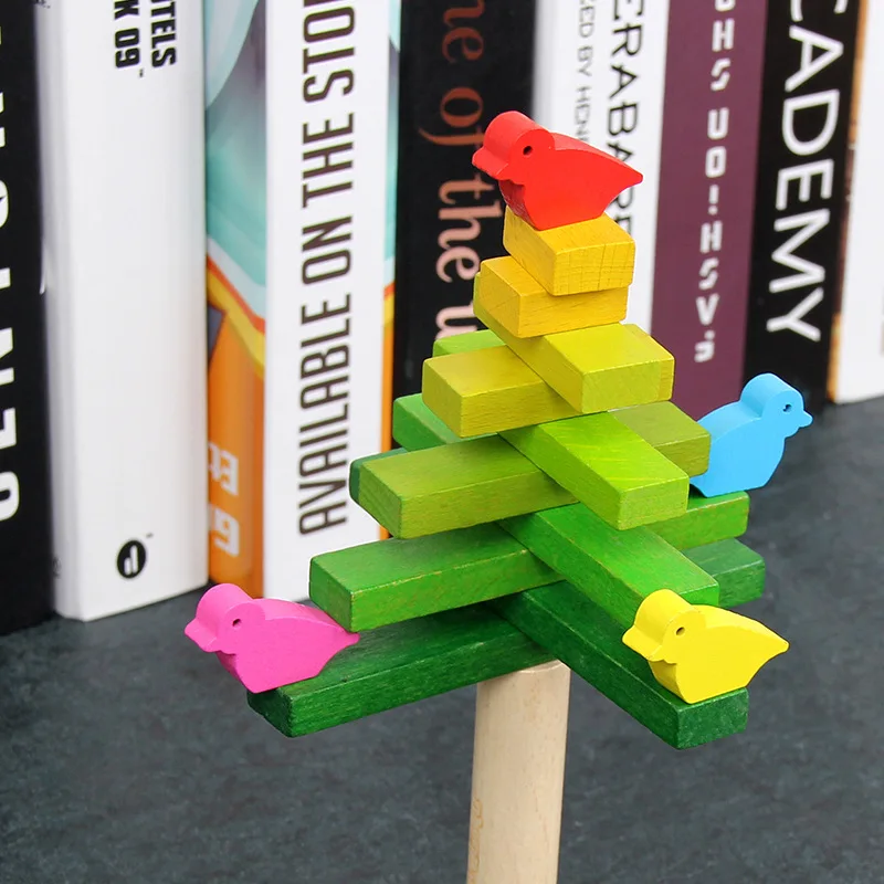 Wooden Bird Balance Building Blocks Educational Toys For Toddlers