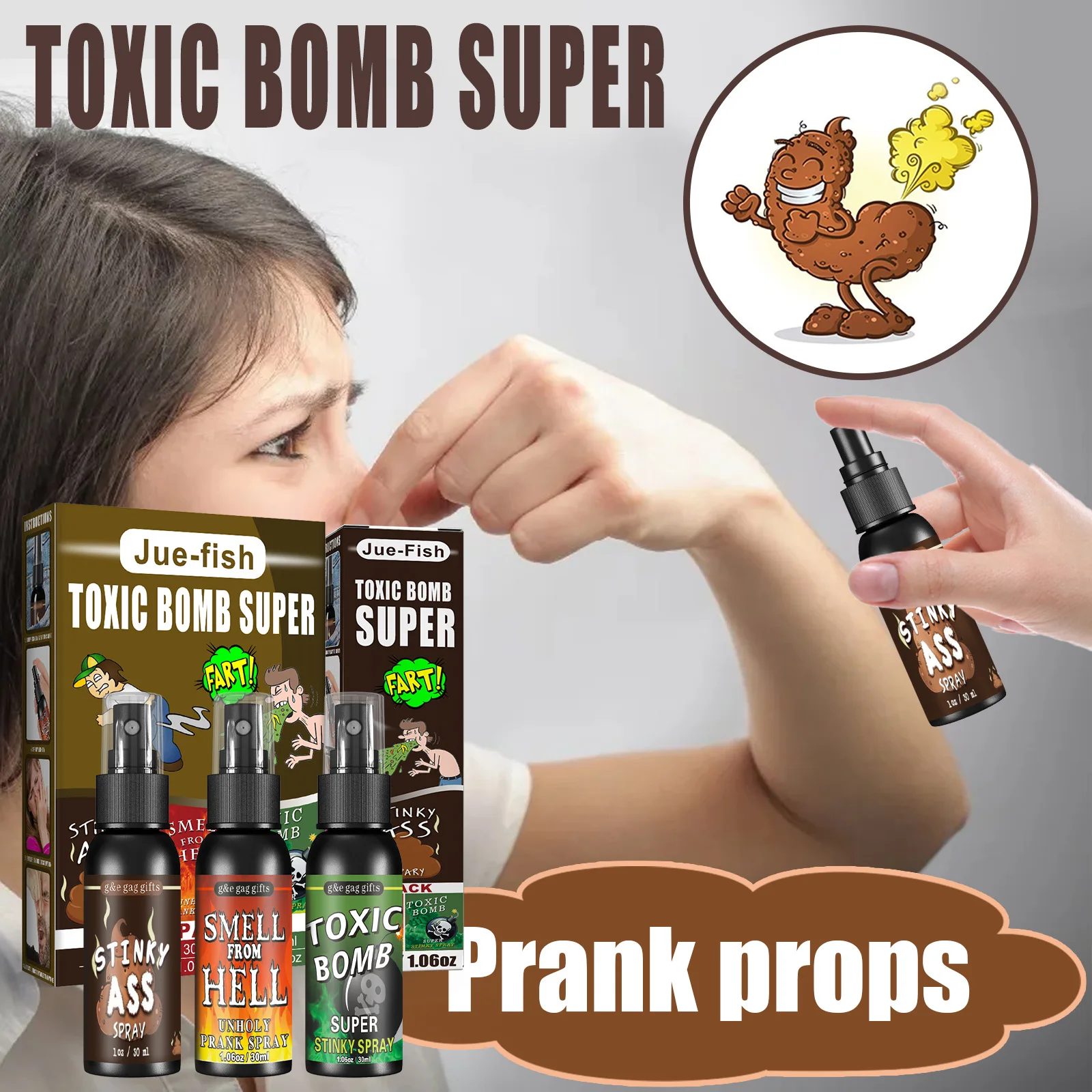 custom logo 30ml Hilarious Gag Gifts Pranks for Adults Kids Prank Poop Stuff Assfart Extra Potent Ass Fart Spray