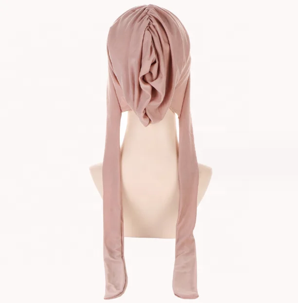 Belief Muslim Women Soft Turban Hijab Hat Pre-Tied Head Scarf Printed Chemo Inner Hijabs Headwear