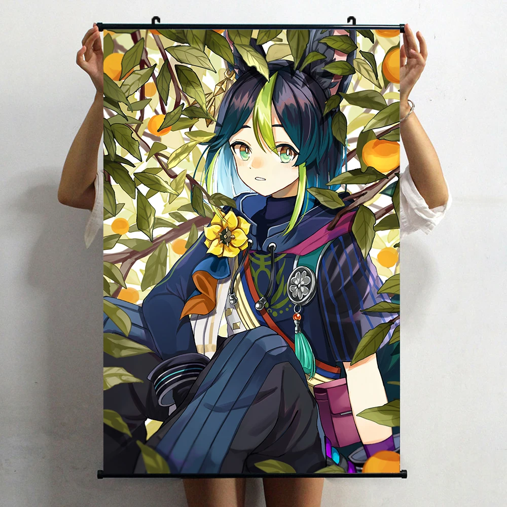Anime Game Genshin Impact Tighnari HD Wall Scroll Roll Painting Poster Hanging Picture Poster Cosplay Home Decor Art Gift