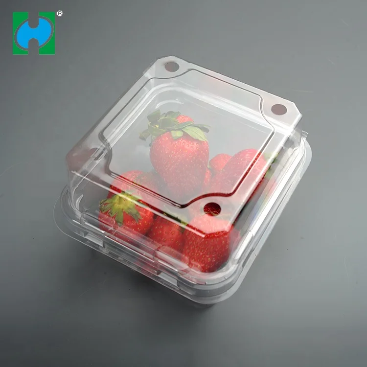 Custom Transparent Disposable Plastic Fruit Packaging Container Covers Lids Dry Containers