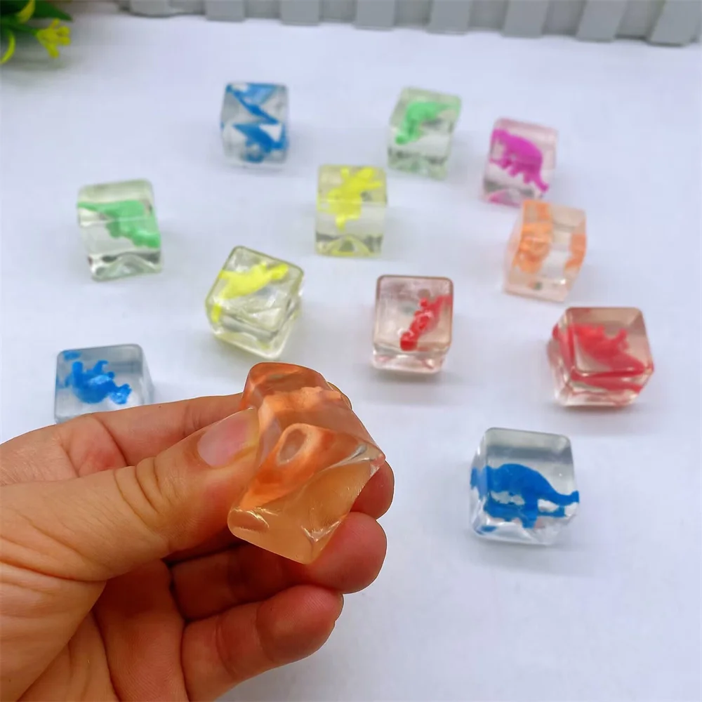 Кристаллические игрушки для льда Моти с динозавром внутри антистресс прозрачные мягкие кукла каваи липкие Эластичные Игрушки