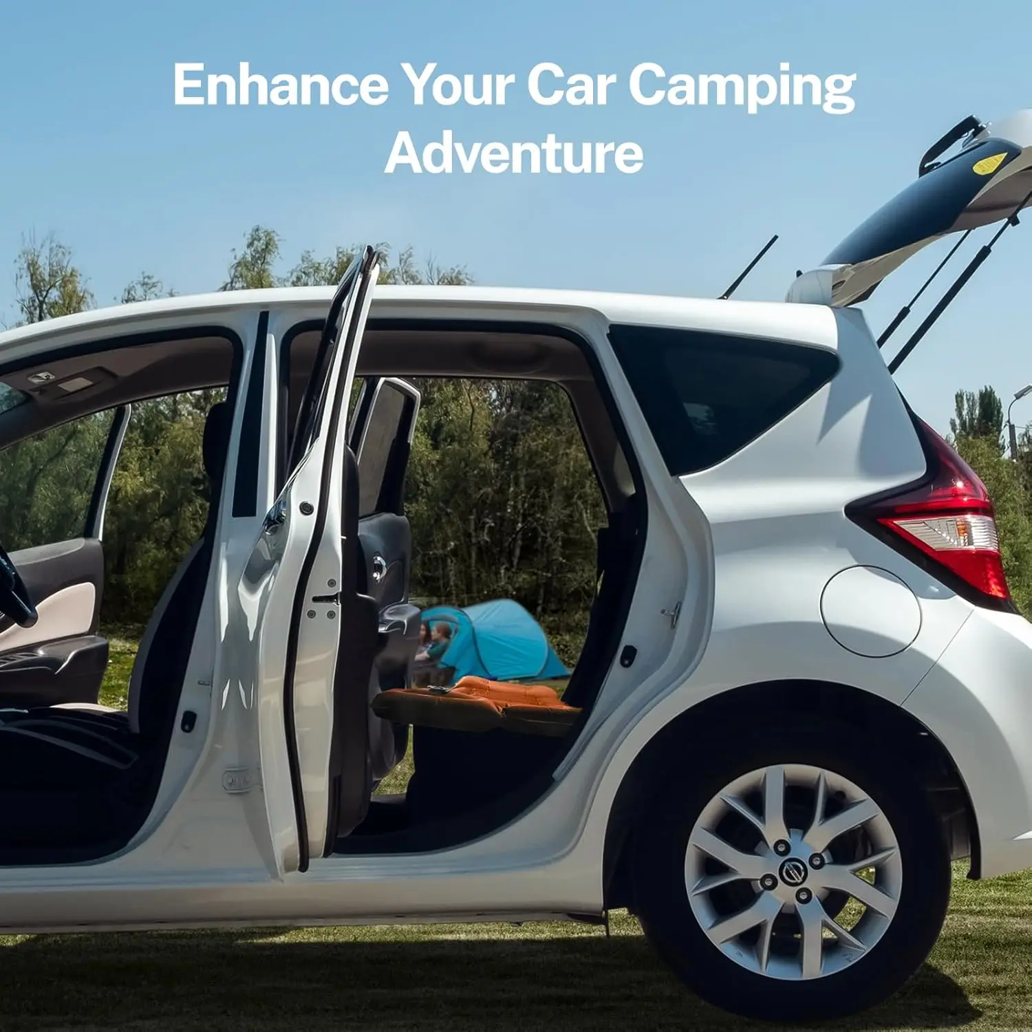 Double Size Inflatable Mattress Air Bed Sleeping Pad With Built In Pillow Electric Pump For Camping Home Travel