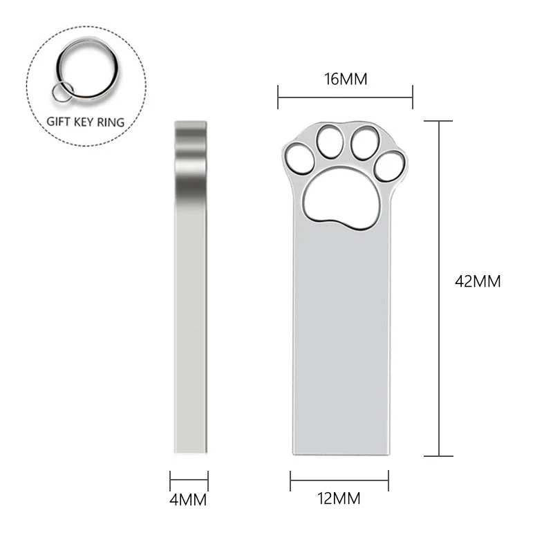 Wholesale Usb bear paw flash drive metal usb 3.0 Pen Drive 32 gb 64gb Memorias stick Cat Claw style pen drive