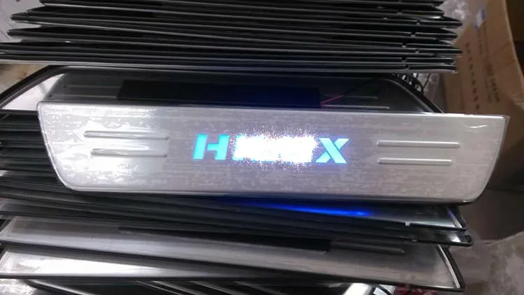 High Quality stainless steel led Door Sill kick plates For Hilux Revo Vigo 2015