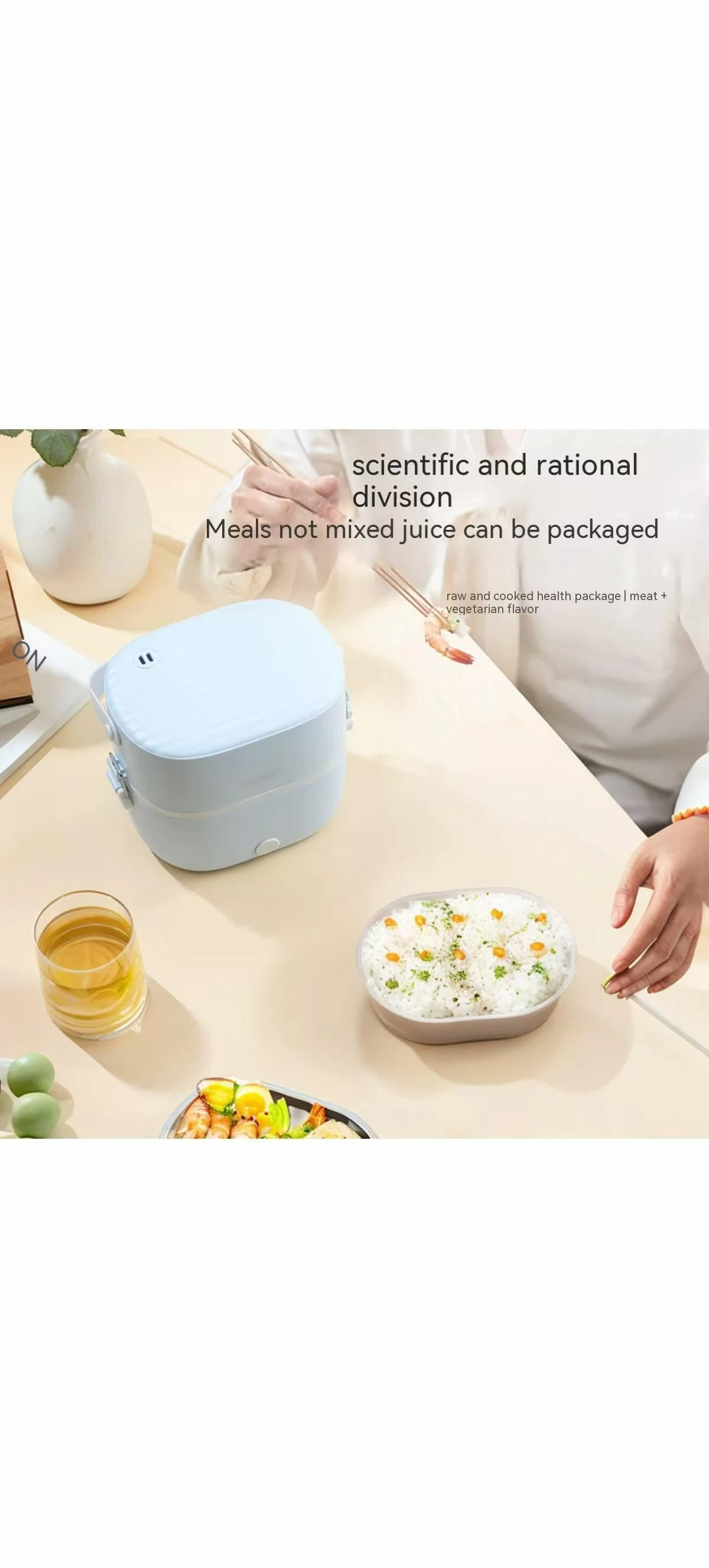 New design office personnel portable plug-in heated cooking 304 stainless steel lined electric lunch box
