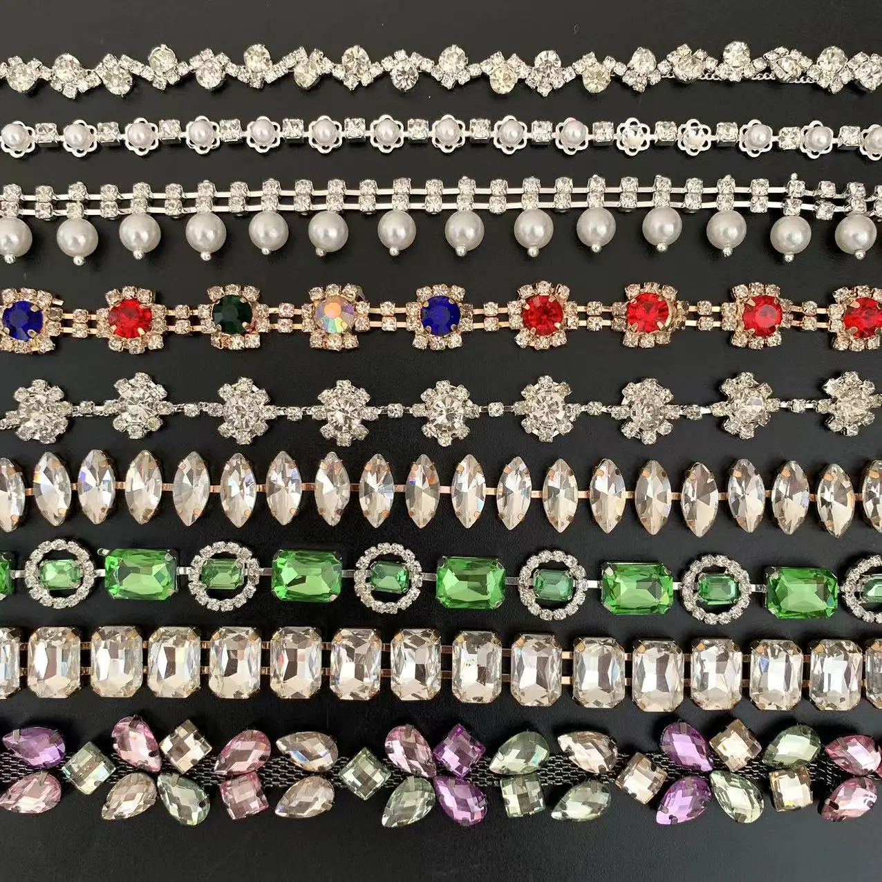 Bling Rhinestone Cup Chain Trim Sparkling Crystal Buckle Decorative Special-shape for Connector dress accessories