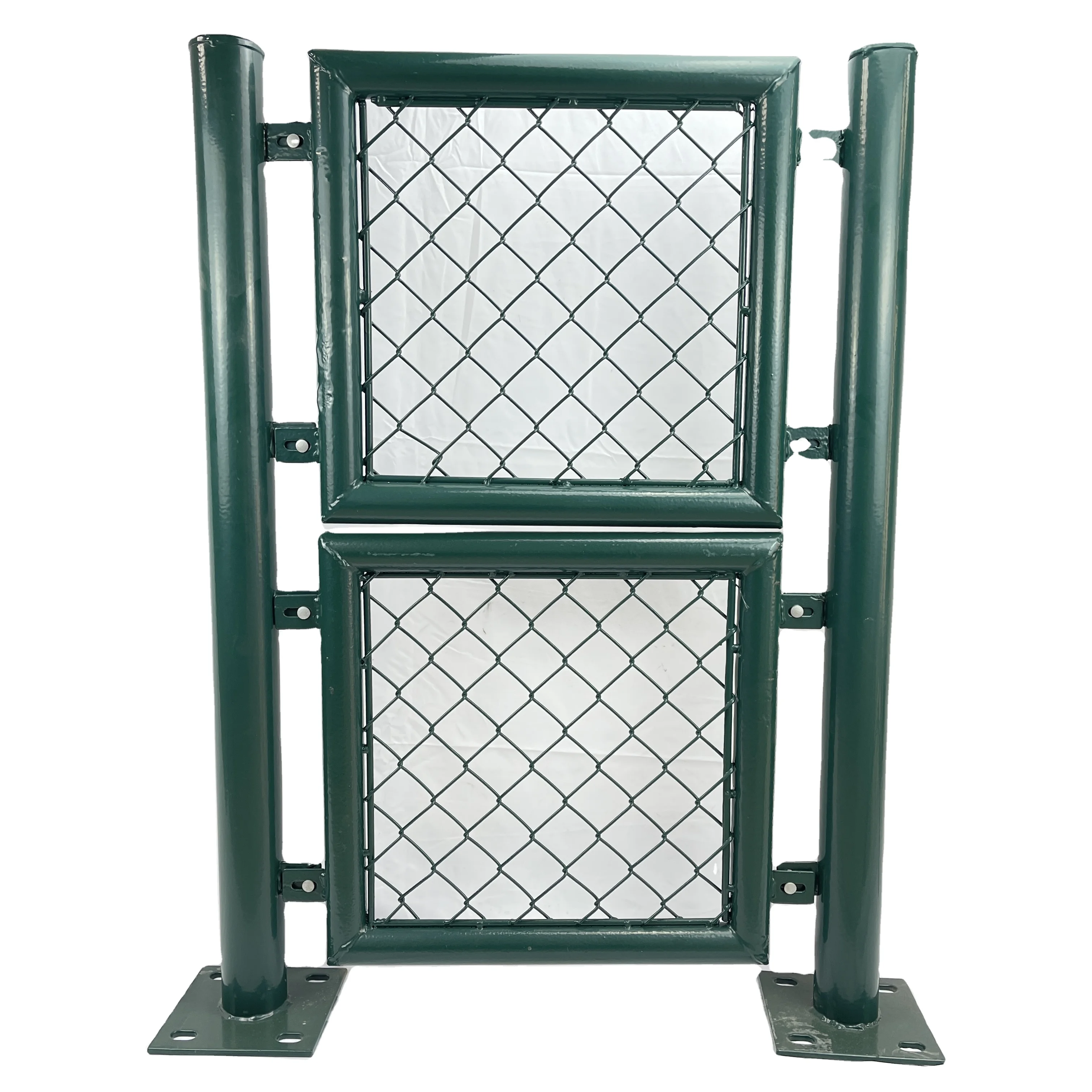 Hot Dipped Galvanized Green Pvc Coated Metal Weave With Post Screws And Angle Bar Chain Link Security Fence For Dog Kennel