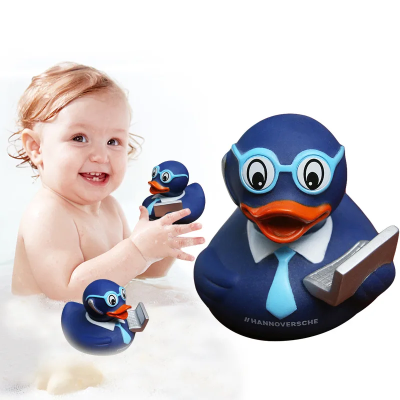 Factory Customizable Rubber Vinyl Toys Doctor Duck Bathing Beach Swimming Blue Black Rubber Duck Bath Toys