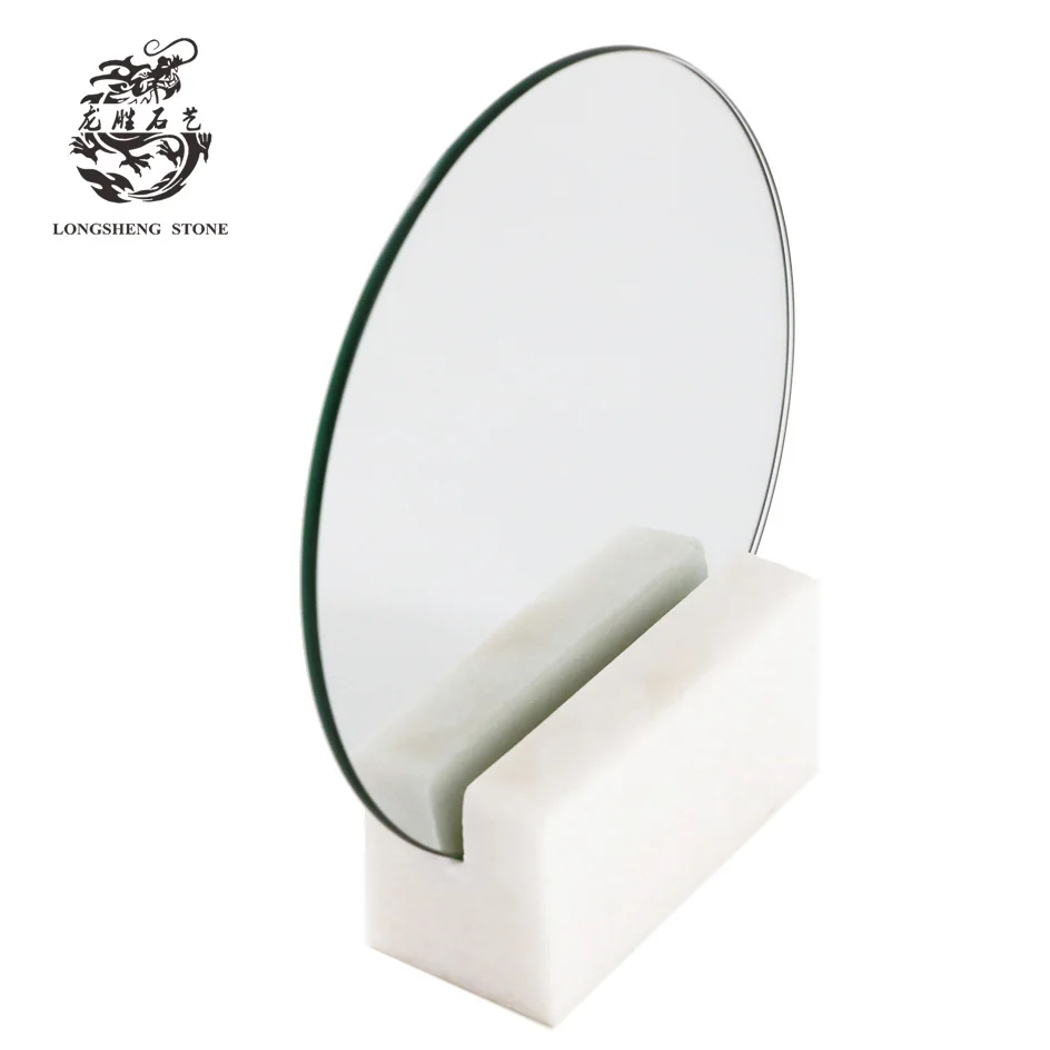 makeup mirror with marble base and Metal package edge / Marble Cosmetic mirror