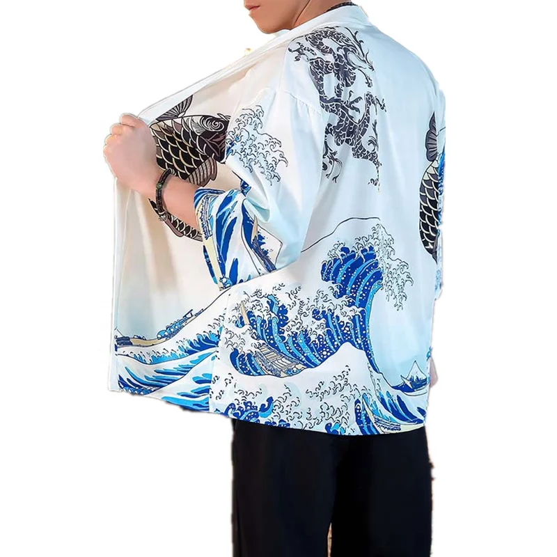 PASKAKYA Wholesale Drop Shoulder Size Silk Traditional Japanese Kimono Traditional Cardigan