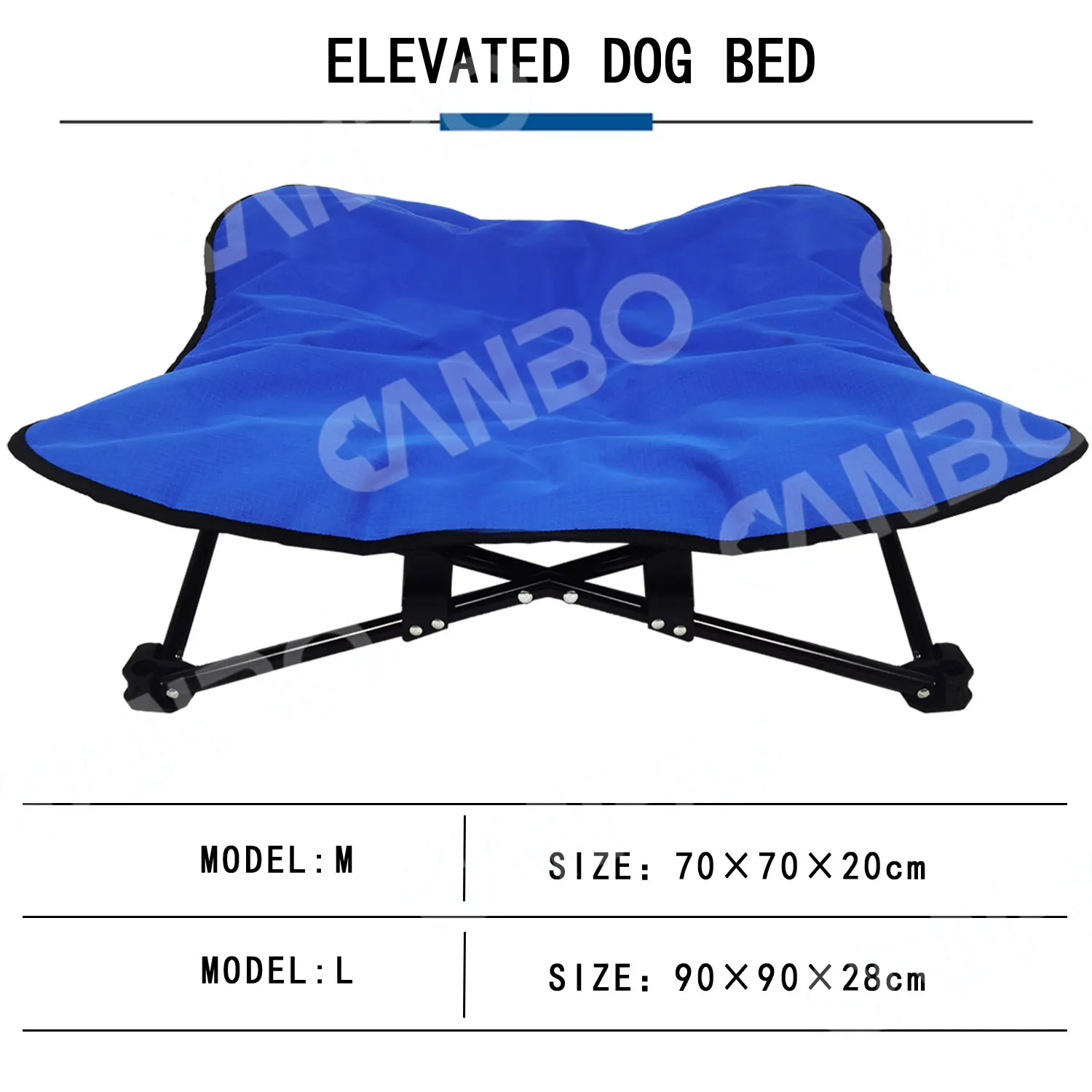 CANBO Outdoor Portable Easy Cleaning Foldable Elevated Pet Dog Bed with Waterproof Oxford Cloth
