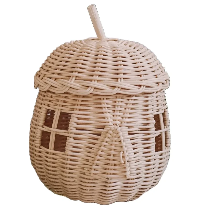 Hot Sale Wicker Acorn Rattan House, Rattan Cute Doll House Bag Kids Toys Wholesale Supplier