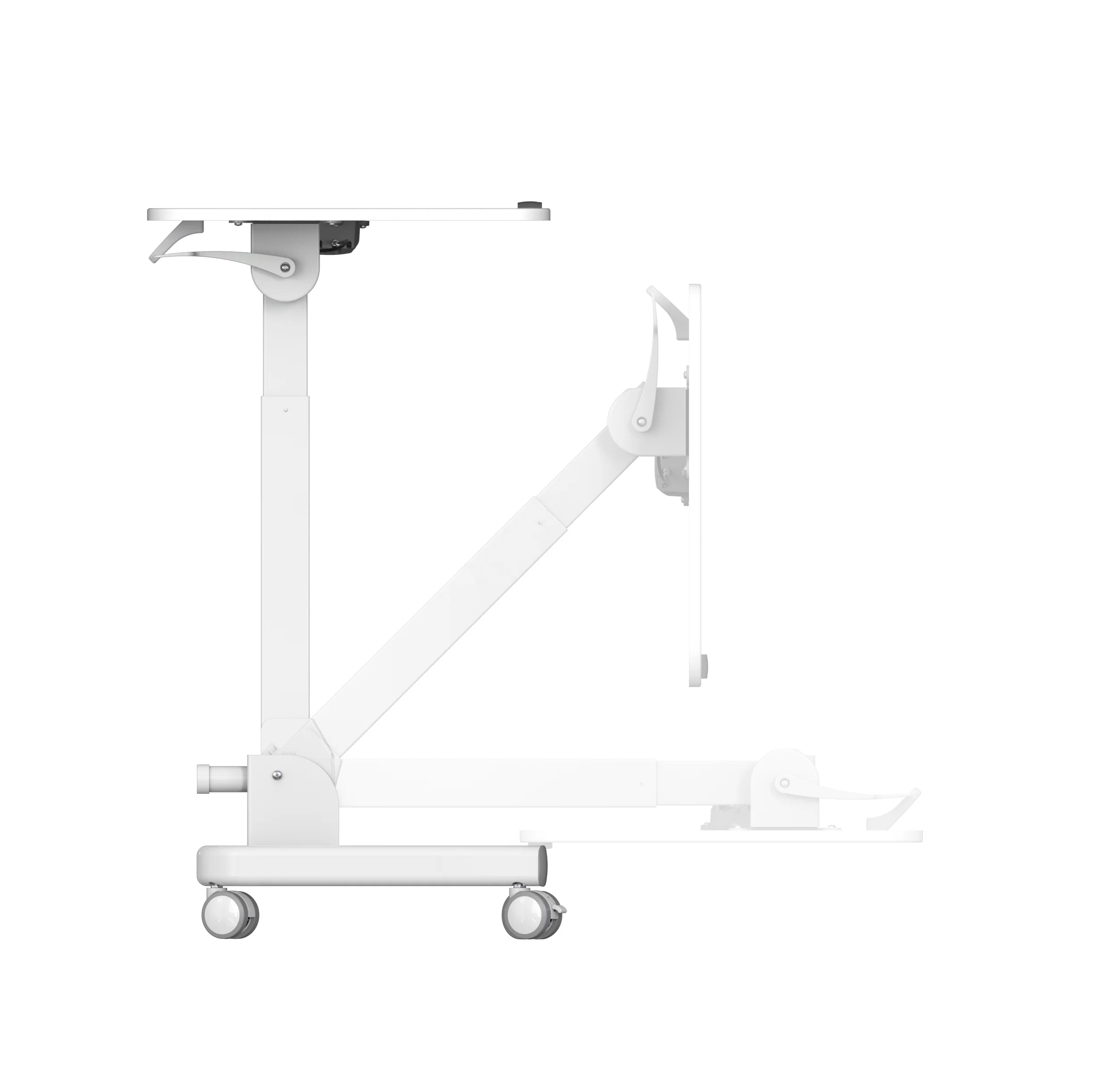 V-mounts Folding Height Adjustable Mobile Laptop Desk with Gas Spring Saving Space for Office and Home Use