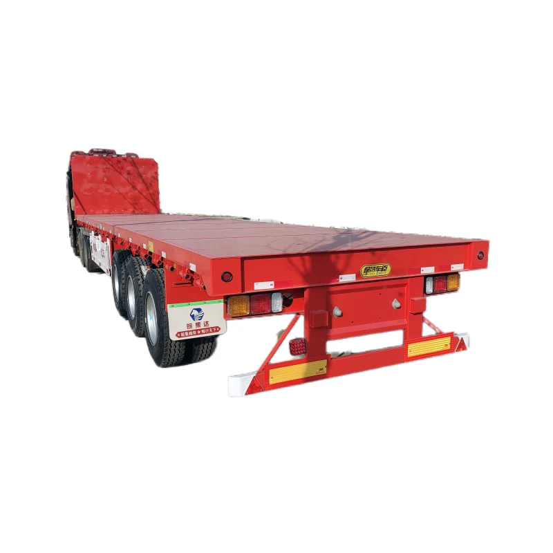 3 Axle Shipping 40 Feet Container Transport Flat Bed Trailer Flatbed Container Semi Trailer Price