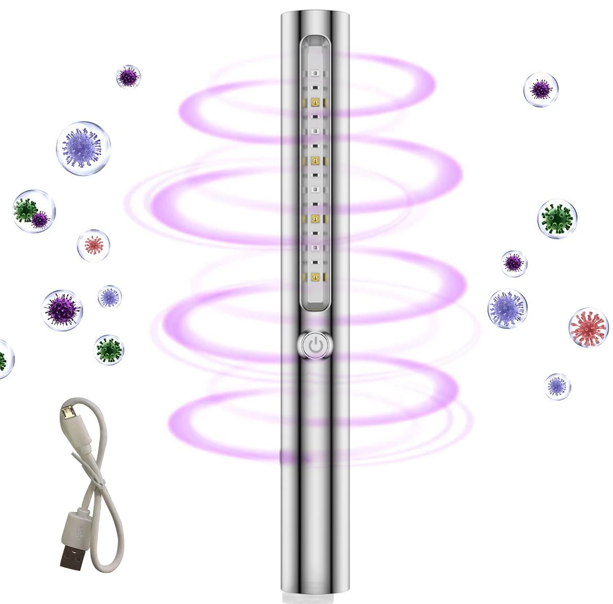Household Sterilizing 265nm/365nm Portable LED Travel UV Light Wand Sterilizer UV-C Lamp Sterilization Stick
