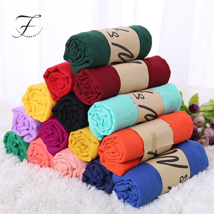 FIONA Wholesale 100% Polyester Muslim Hijab Fashion Scarf Malaysia Arab Hijab Pashmina Scarves For Women