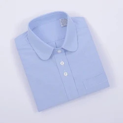 Новинка от производителя, стильная школьная форма из ткани Оксфорд с круглым вырезом и длинным рукавом, платье-рубашка, блузка