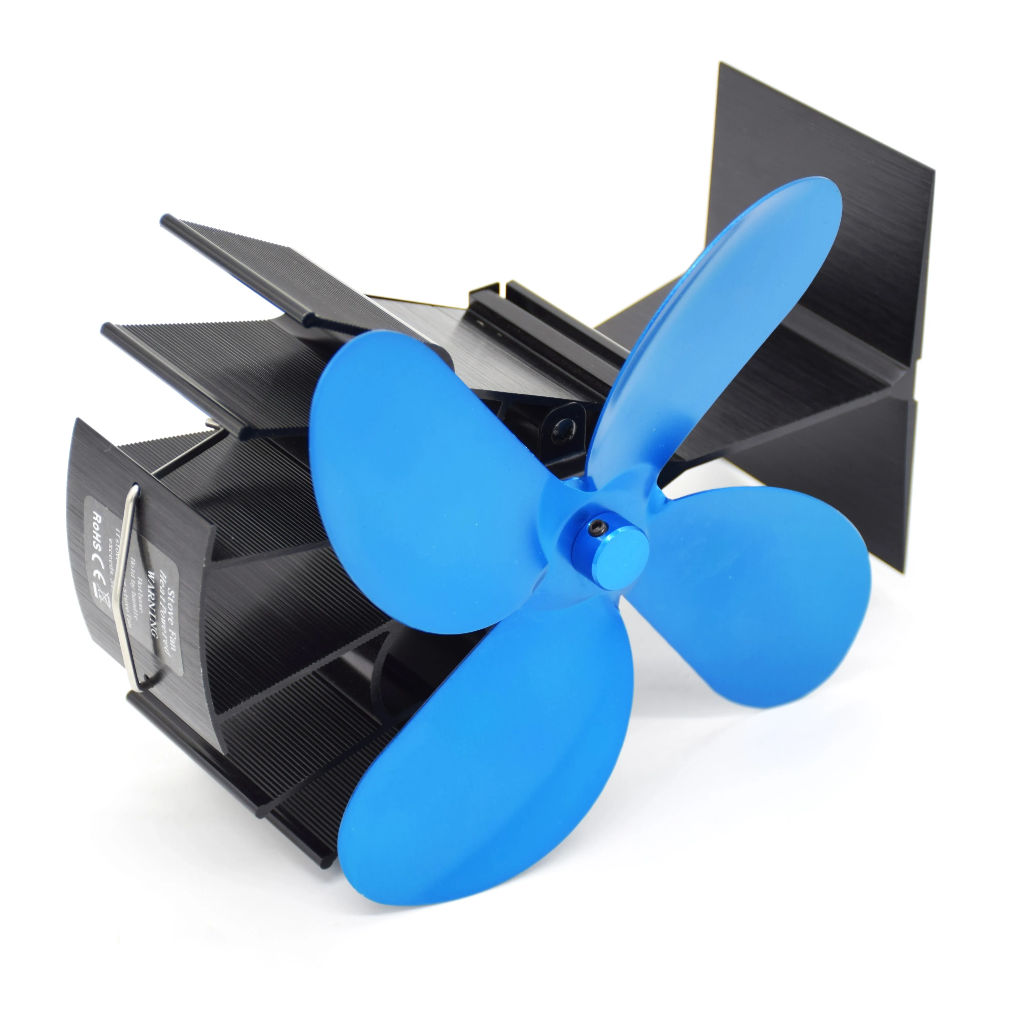 Factory Price  Indoor Fireplace Heat Circulation Fans Outdoor Camping Aluminium Alloy Silent Heat Powered  Fan