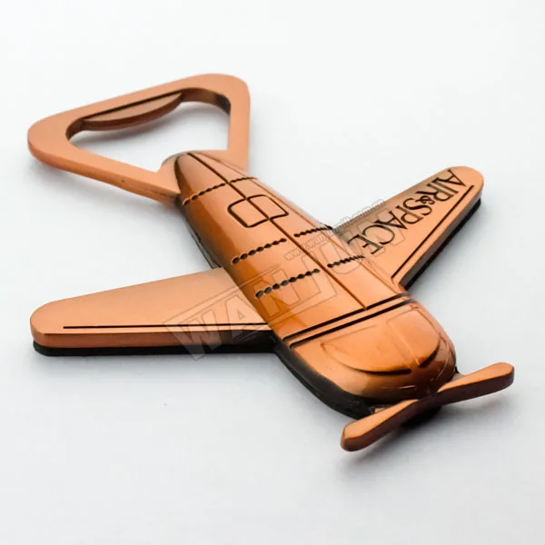 Factory Personalized Openers Custom 3D Plane Copper Metal Airplane Souvenir Bottle Opener wedding Airplane