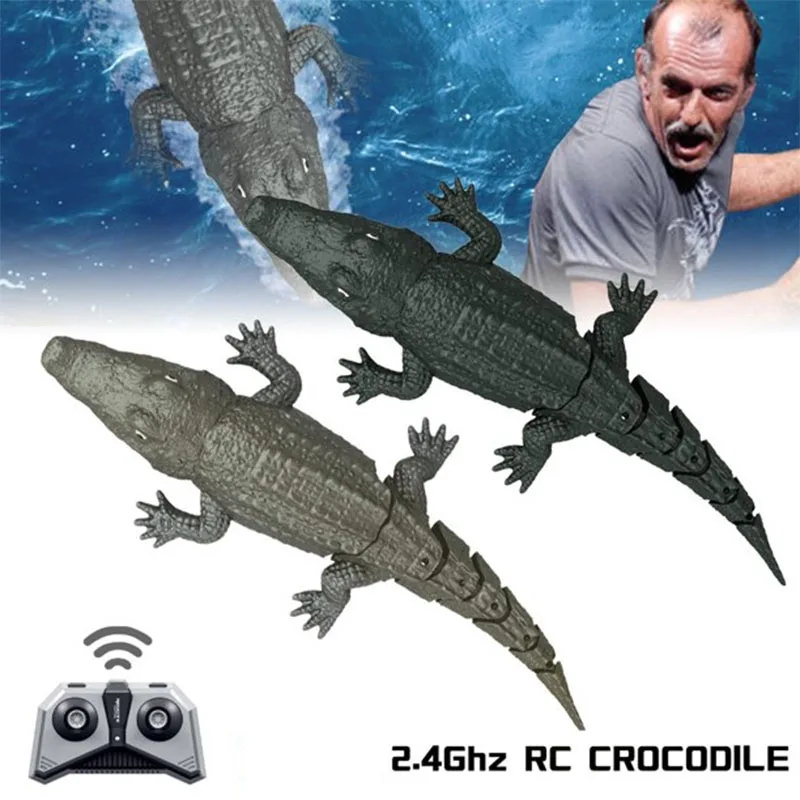 Remote Control Crocodile Head Simulation Model Animal Swimming Alligator RC Boat Toys Waterproof Outdoor