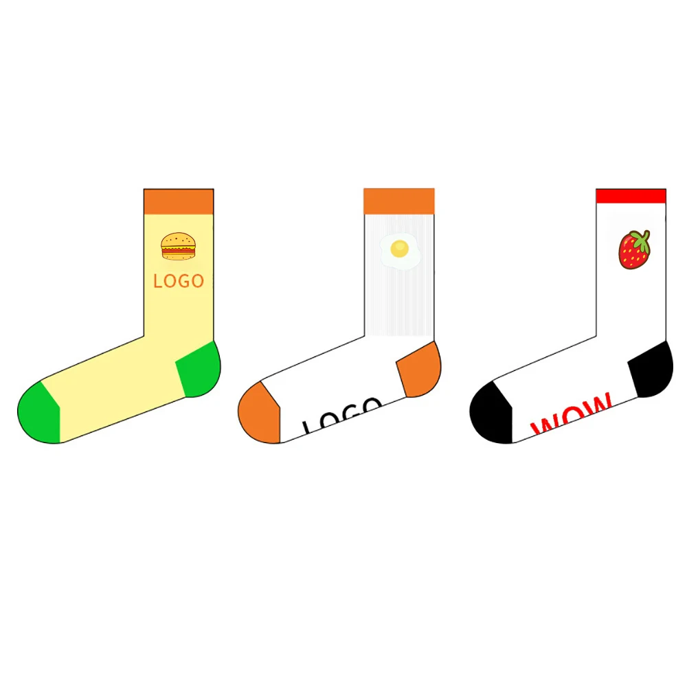 High fashion jacquard socks cotton soft strawberry unique custom design casual funny socks crazy socks unisex