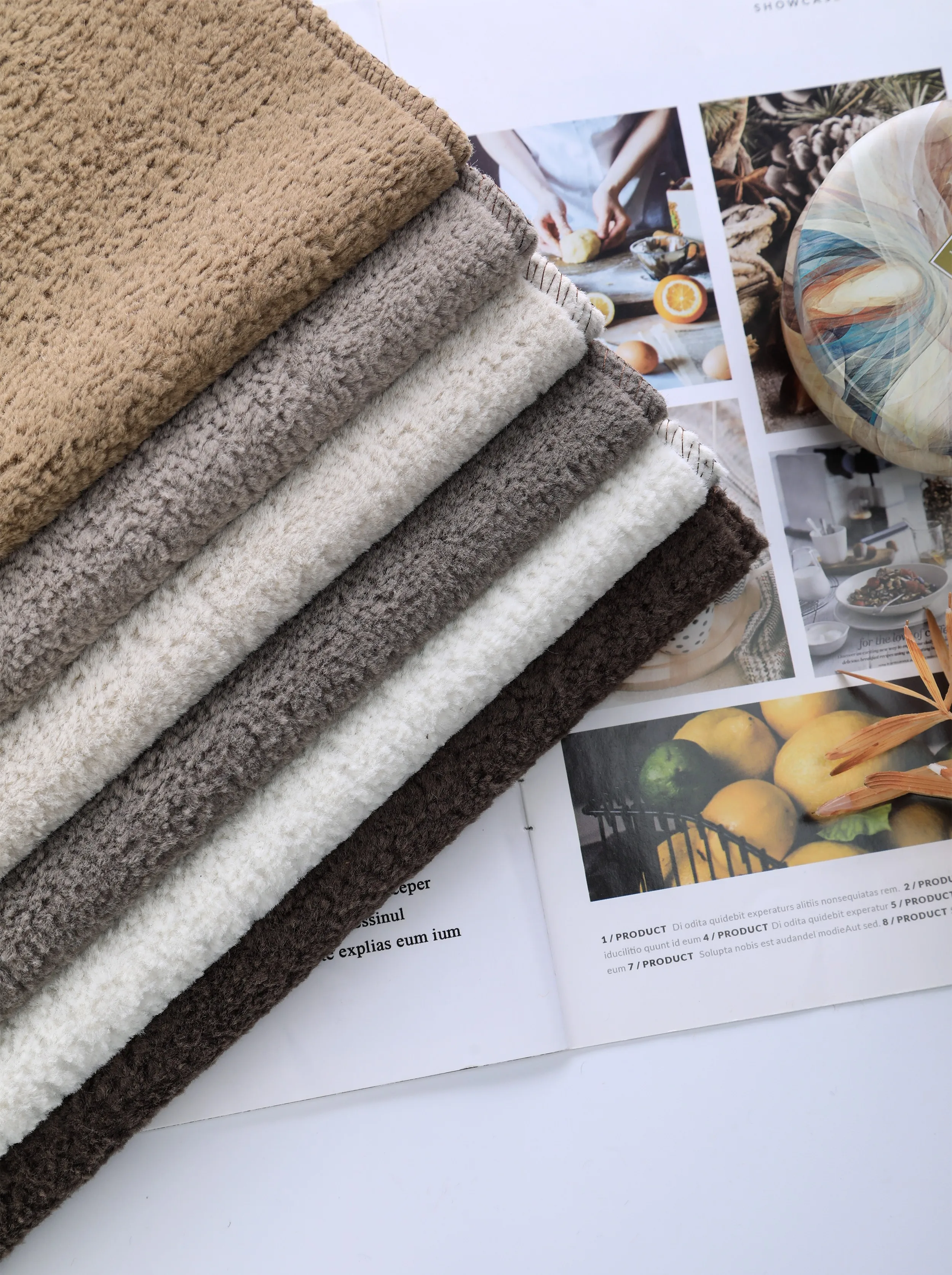 2024 Trend sofa fabrics soft wool like fabric 100% polyester home textile upholstery knitted sofa fabric