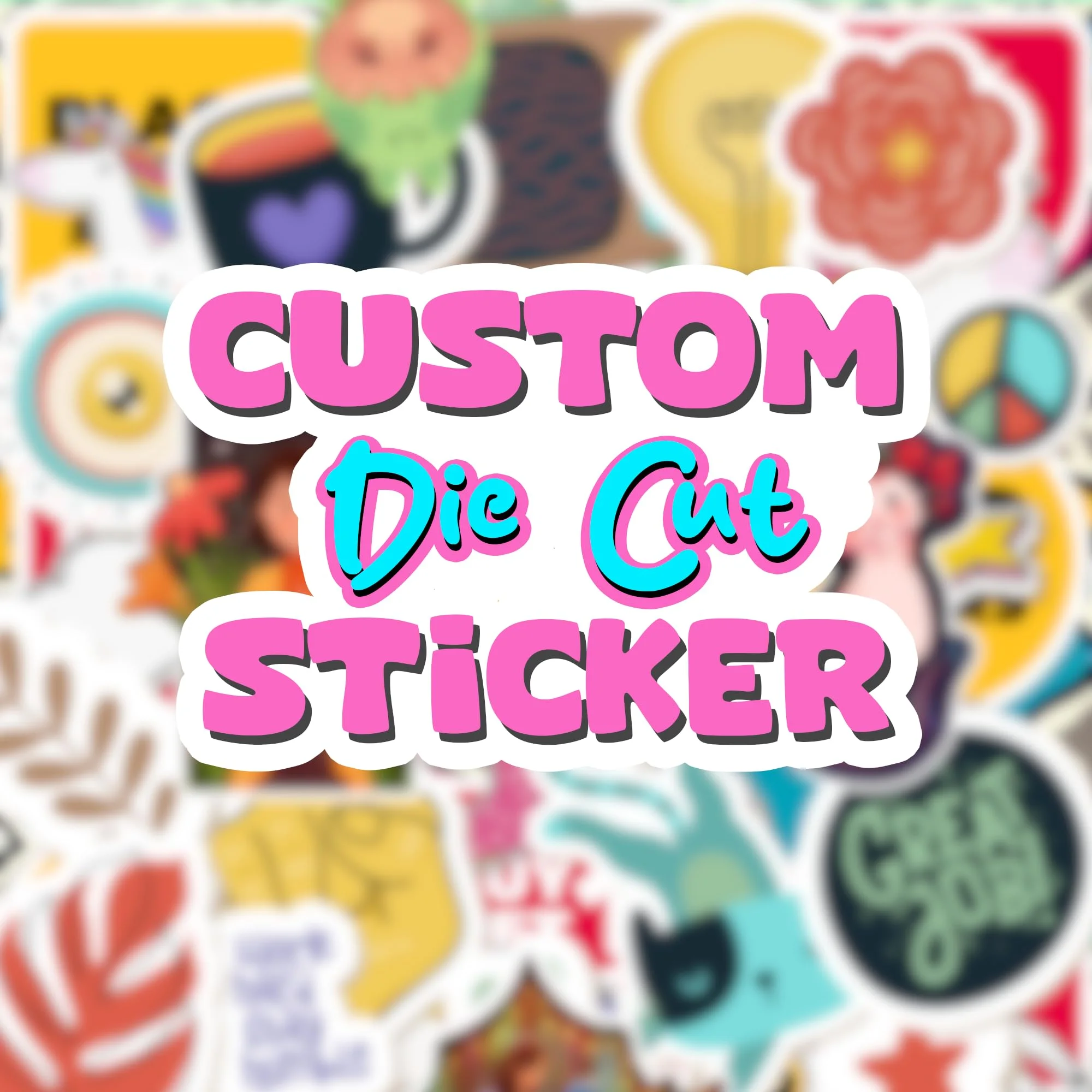 Custom color printing waterproof vinyl mini stickers laptop decorative animation stickers