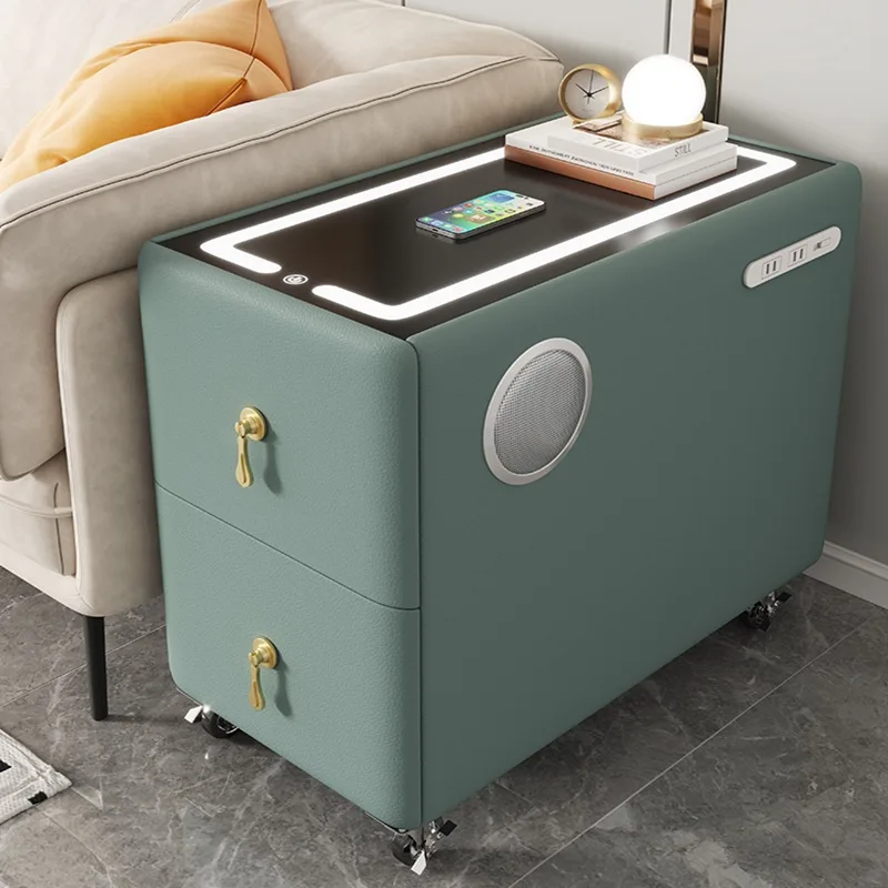 Minimalist modern mobile smart sofa, side cabinet, living room, multifunctional with wireless charging Bluetooth speaker