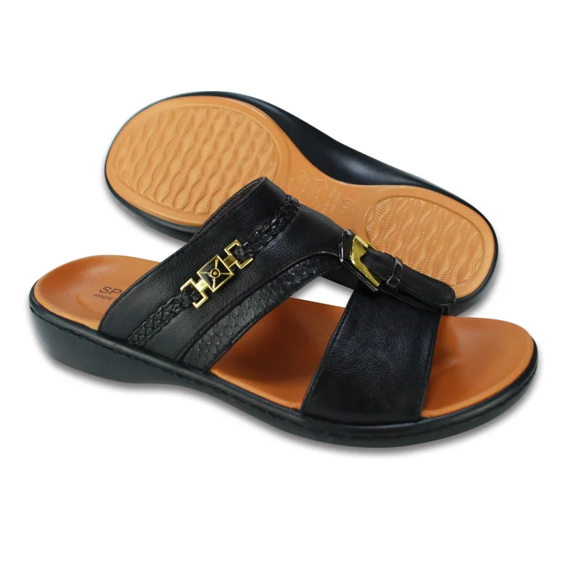 Hot Selling Men Pu Injection  High Heel Platform Sandals slippers for Arab  Market