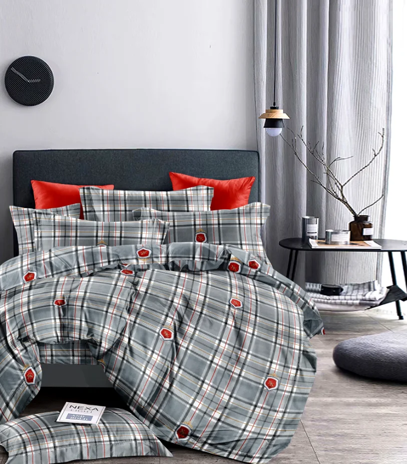 Hotsale soft popular bedsheet set  Polyester material  printed brush double size  bedsheet set for bedroom